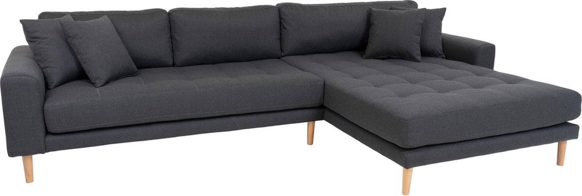 House Nordic Lounge Bank donker "Lido" - L170-92xB290xH76 CM - Grijs