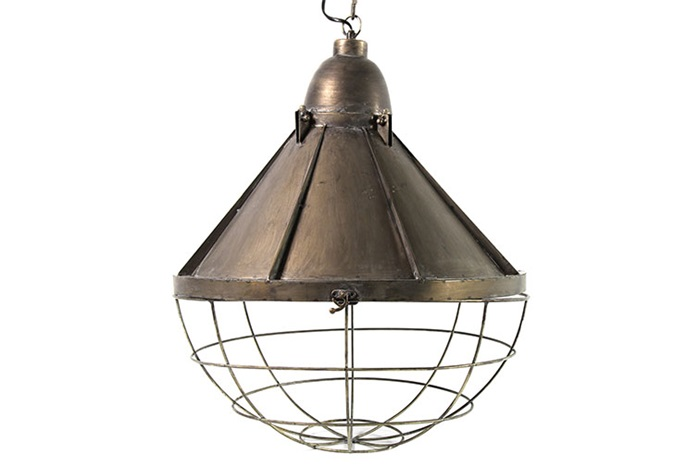 Countryfield Industriële grijze ''Olsburg '' pendant lamp rond E27 L - L50xB50xH165 cm - Grijs