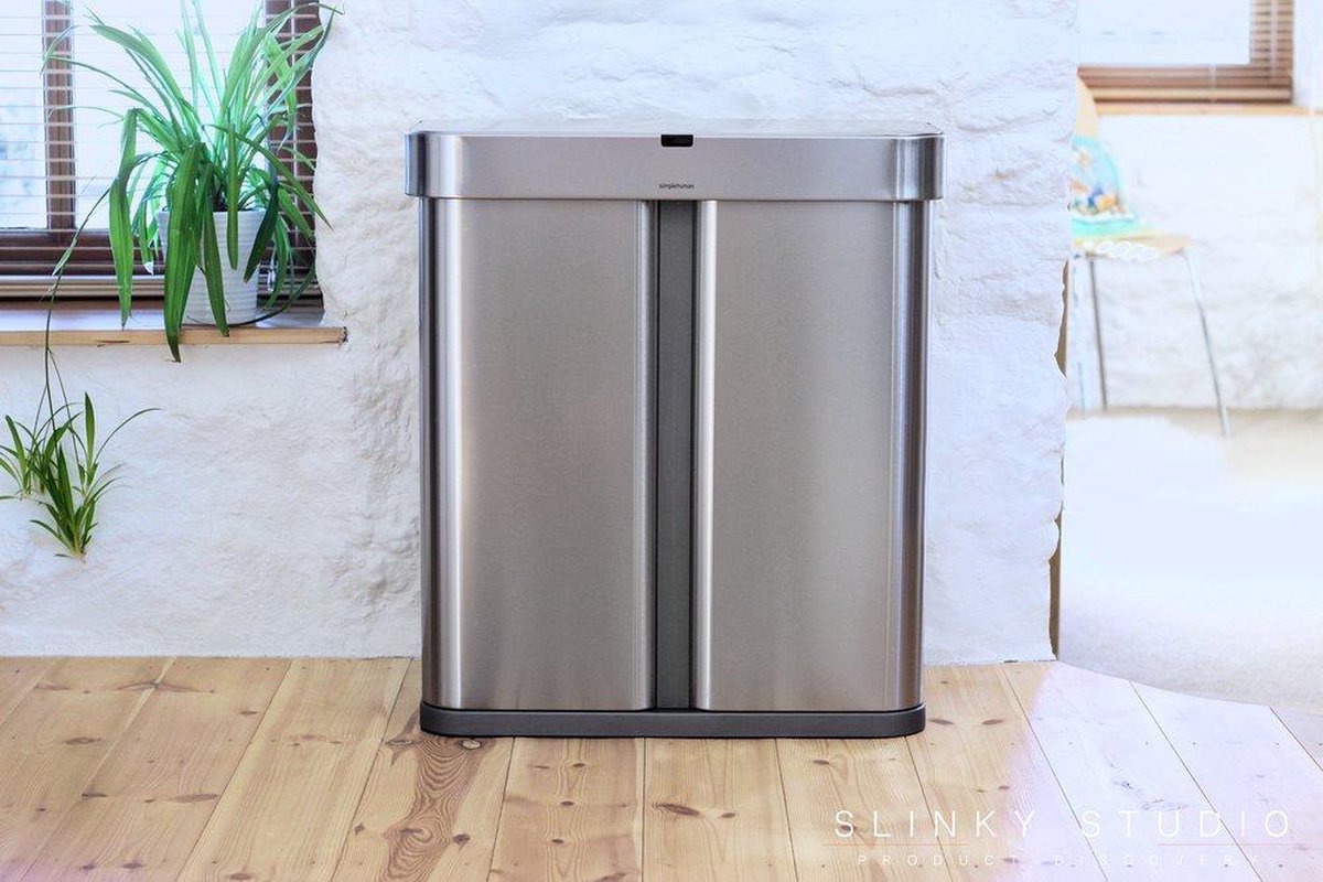 Simplehuman Liner Pocket Voice Control Recycler 24 + 34 Liter Metaal - Silver