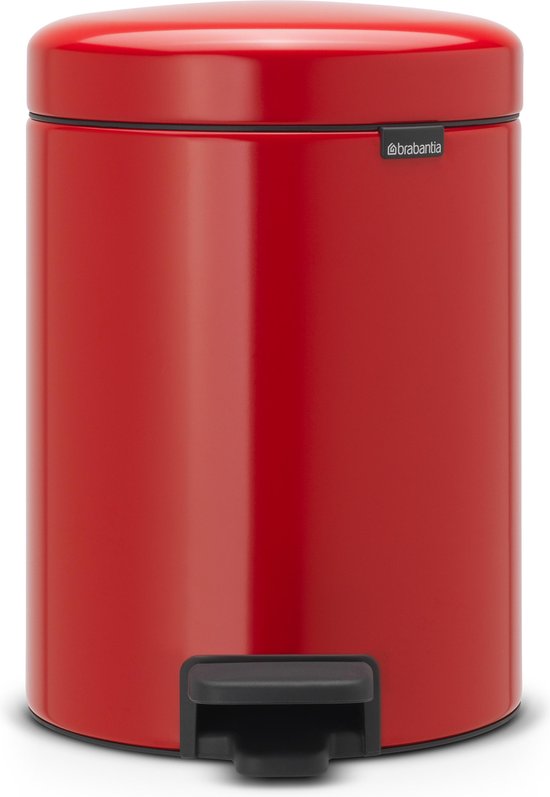 Brabantia Newicon Pedaalemmer 5 Liter Met Kunststof Binnenemmer - Passion Red - Rood