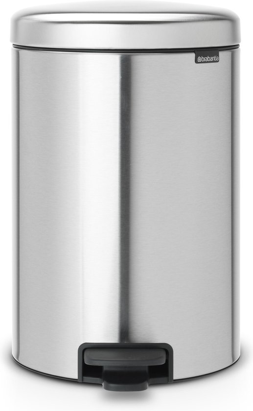 Brabantia Newicon Pedaalemmer 20 Liter Met Kunststof Binnenemmer - Matt Steel Fingerprint Proof - Silver