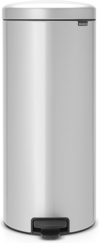 Brabantia Newicon Pedaalemmer 30 Liter Met Kunststof Binnenemmer - Metallic Grey - Grijs