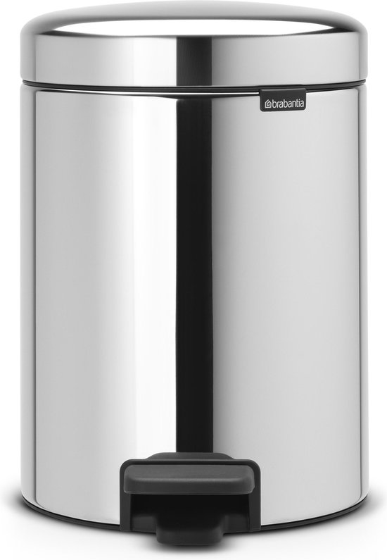 Brabantia Newicon Pedaalemmer 5 L - Brilliant Steel - Silver