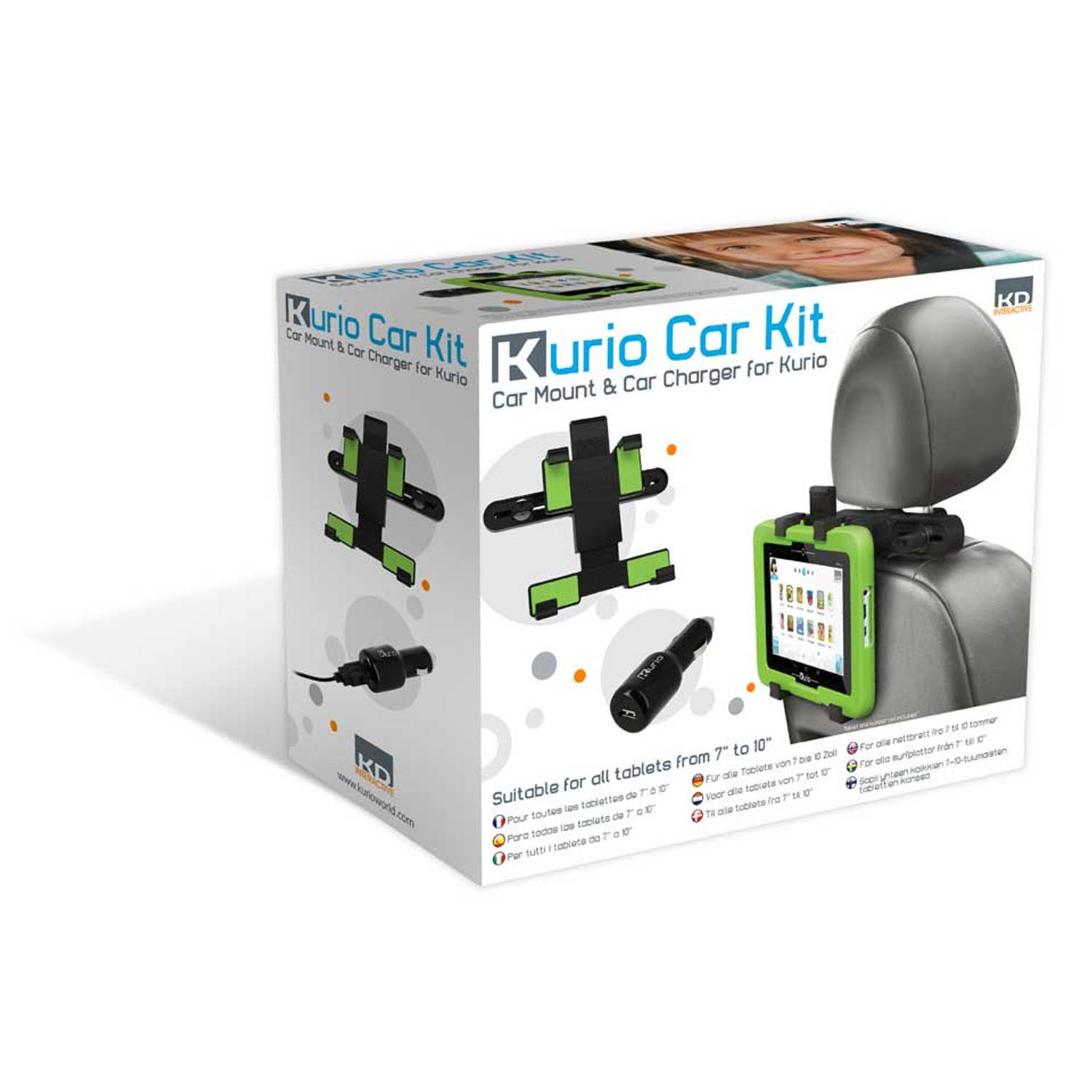 Kurio Car Kit 7-10 inch - Zwart