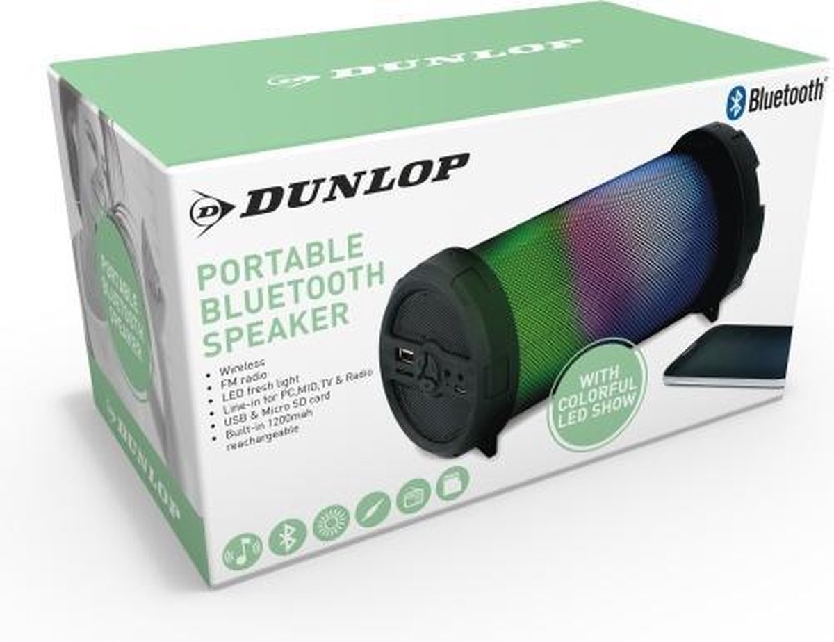 Dunlop Bluetooth Speaker - 3 Watt - Zwart