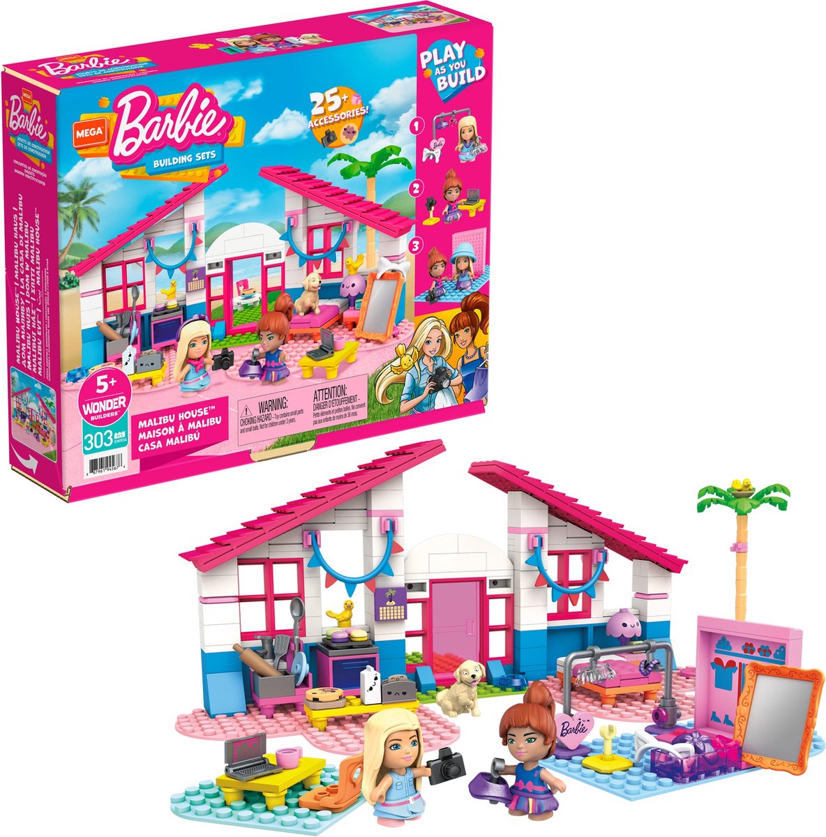 Barbie speelset Malibu Huis meisjes 33,7 x 12,8 cm 313 delig
