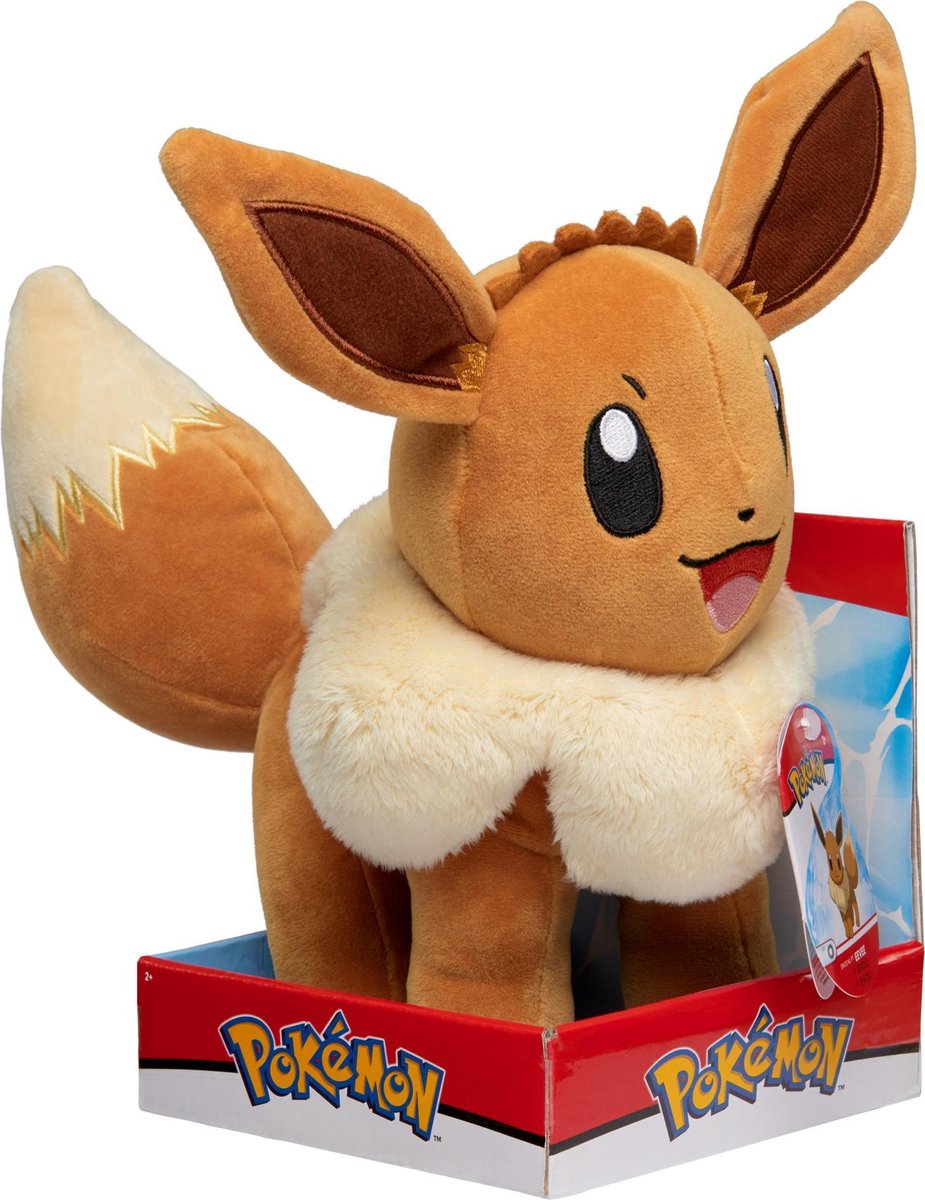 Pokémon knuffel Eevee junior 30 cm pluche - Bruin