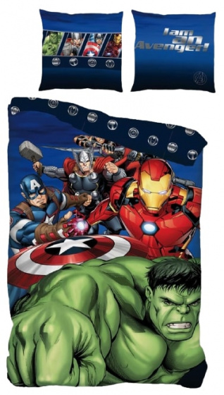 Marvel dekbedovertrek Avengers 140 x 200 cm microfiber blauw