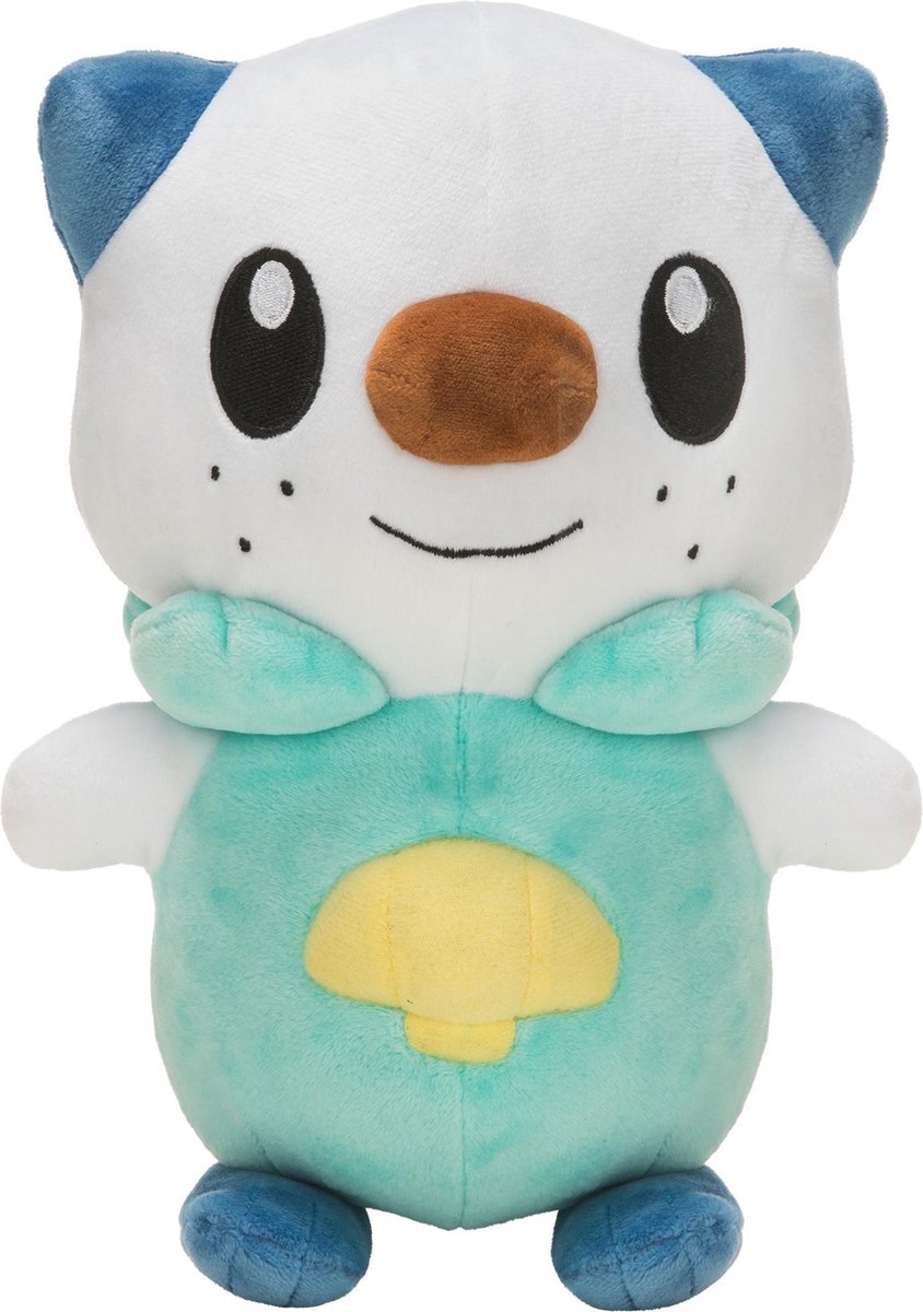 Pokémon knuffel Oshawott junior 20 cm pluche/wit - Groen