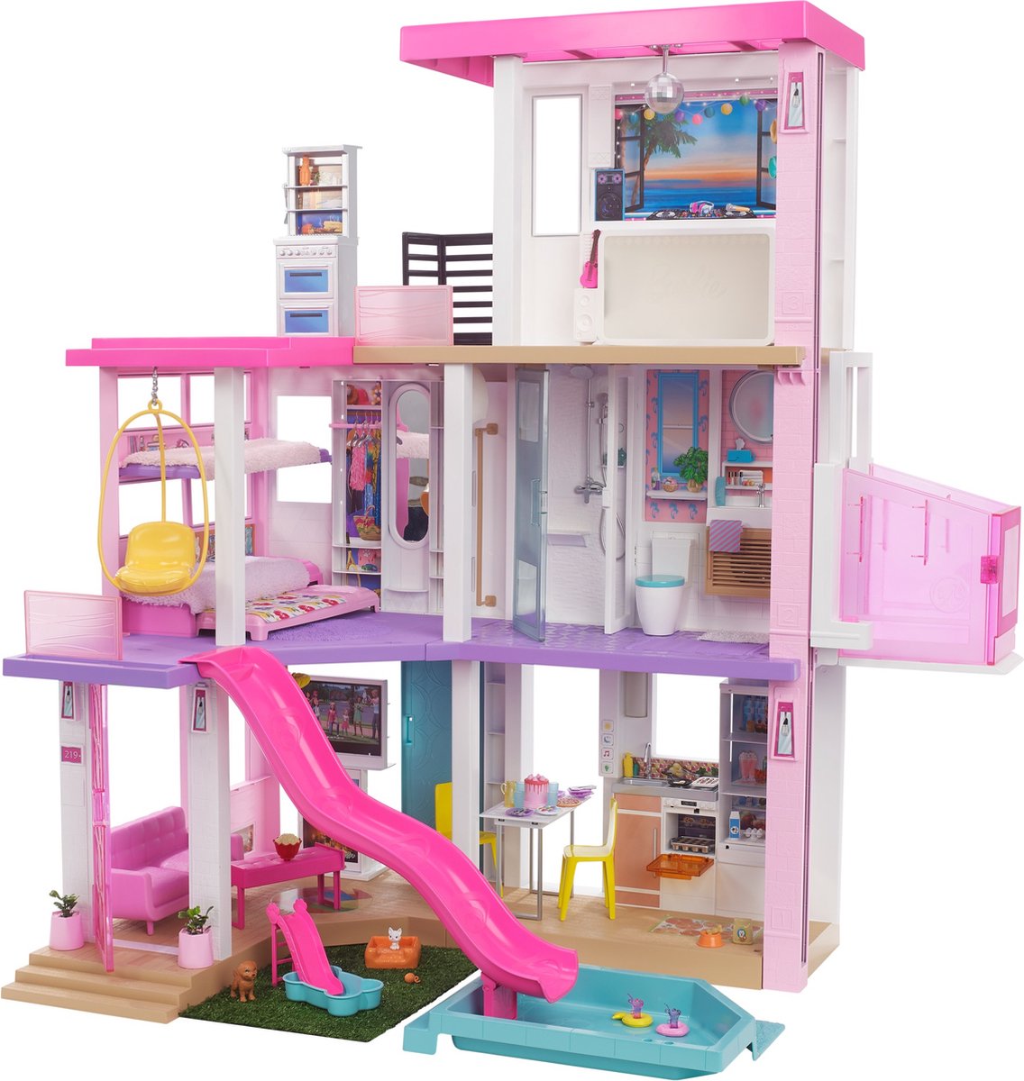 Barbie speelset Dreamhouse meisjes 1,9 meter 75 delig - Roze