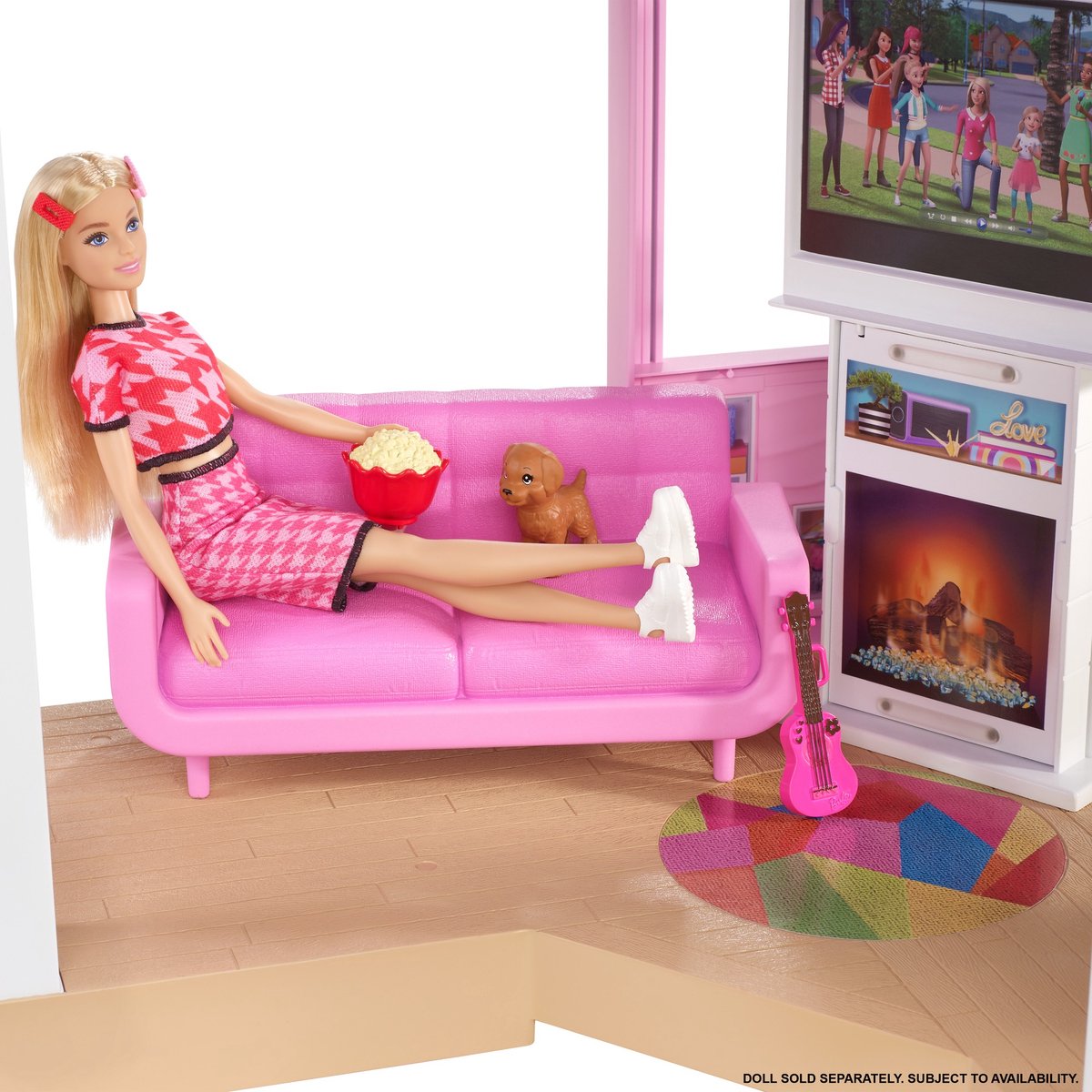 Barbie speelset Dreamhouse meisjes 1,9 meter 75 delig - Roze