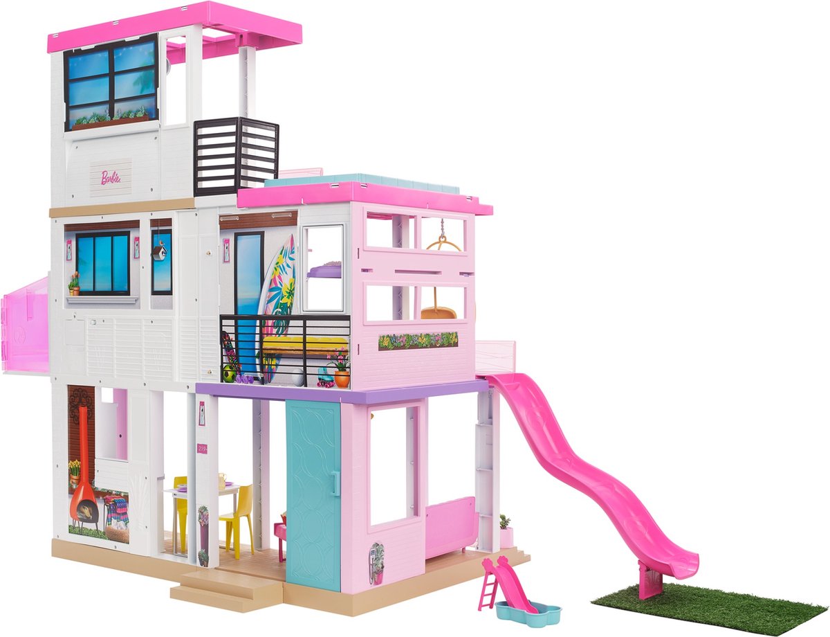 Barbie speelset Dreamhouse meisjes 1,9 meter 75 delig - Roze