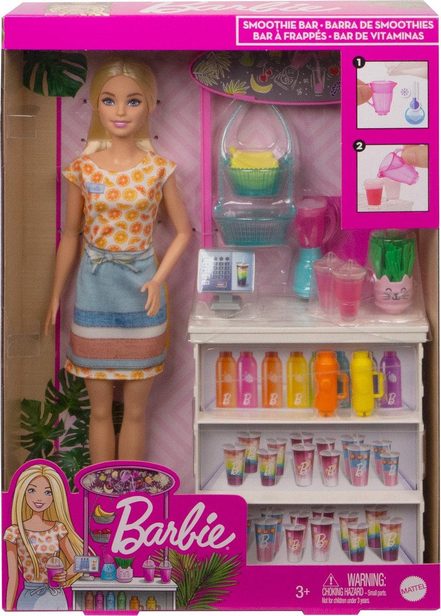 Barbie speelset Smoothie Bar meisjes 11 delig
