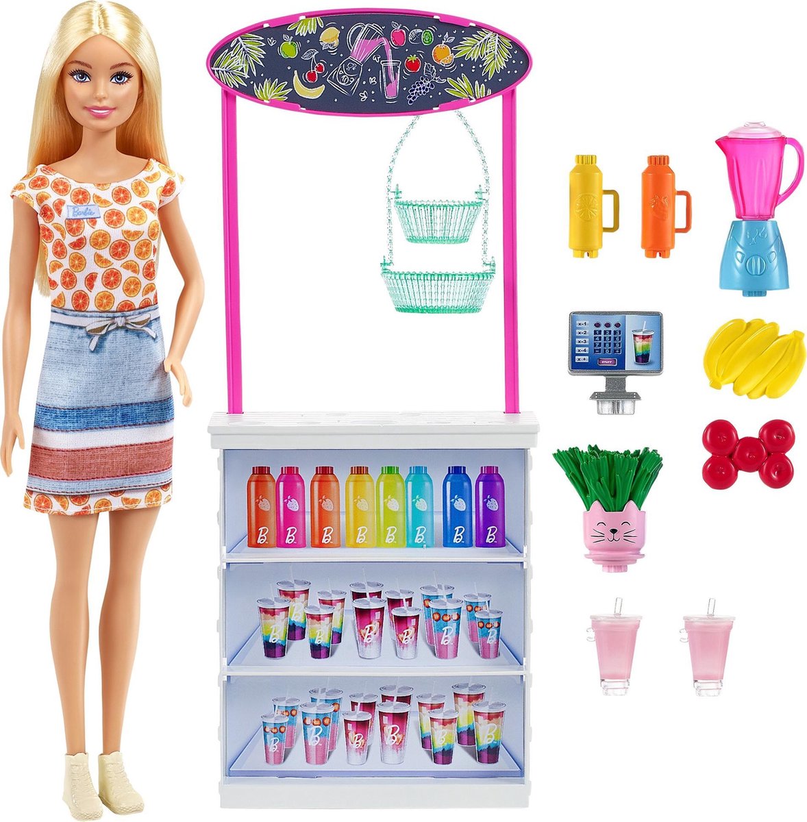 Barbie speelset Smoothie Bar meisjes 11 delig