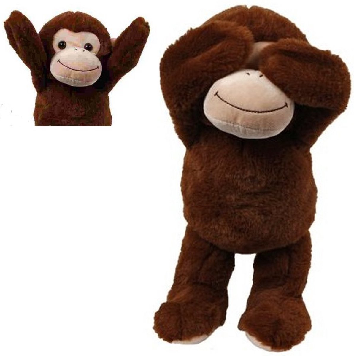 Toys Amsterdam knuffelaap junior 33 cm pluche - Bruin