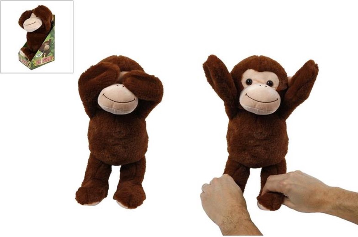 Toys Amsterdam knuffelaap junior 33 cm pluche - Bruin