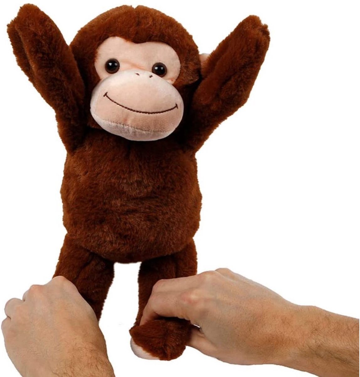 Toys Amsterdam knuffelaap junior 33 cm pluche - Bruin