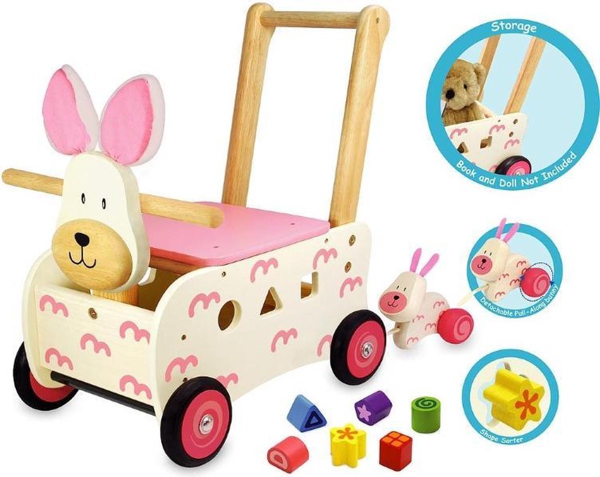 I'm Toy Loop/duwwagen Konijn - - Roze