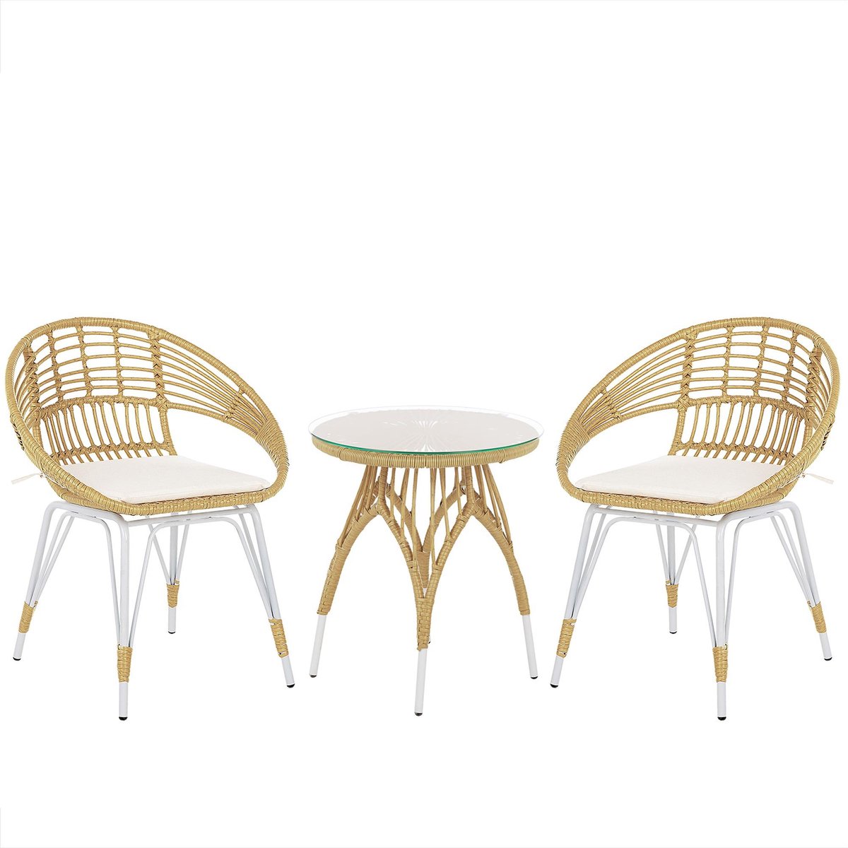 Beliani Pellaro - Balkonset-natuurlijk-pe Rotan - Beige