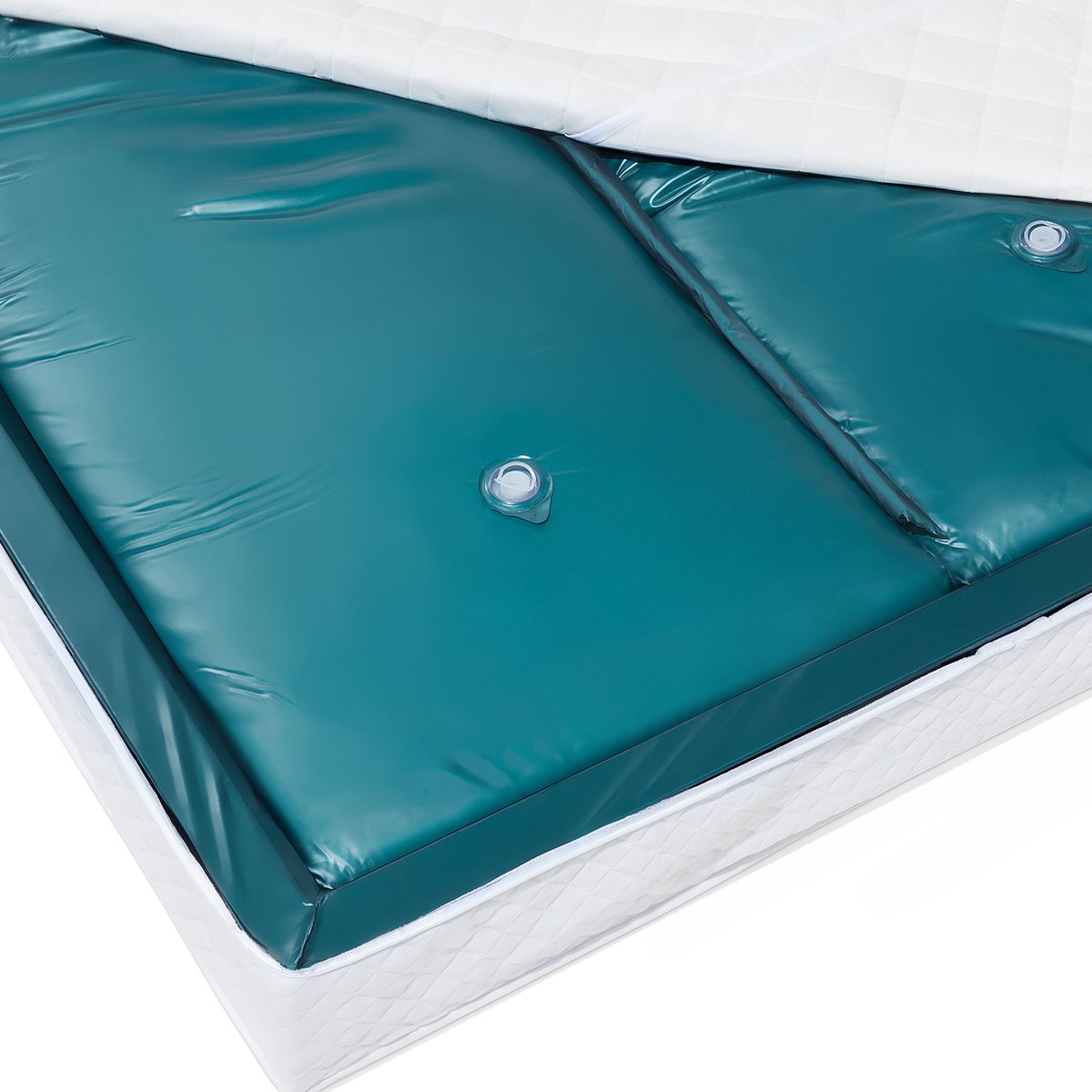 Beliani Dual - Waterbedmatras-blauw-vinyl