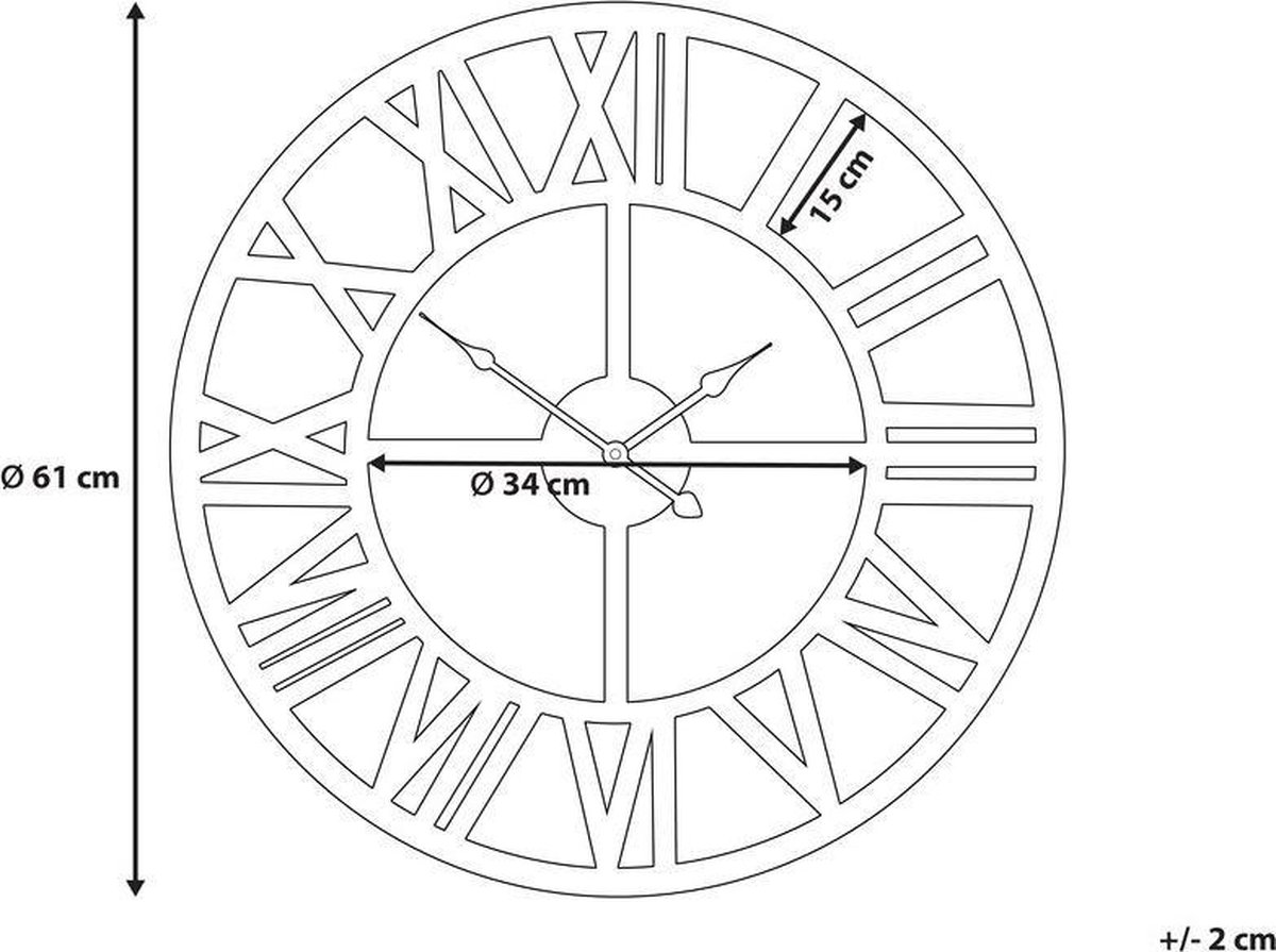 Beliani Nottwil - Wandklok--ijzer - Goud