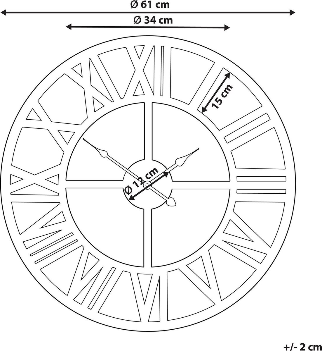 Beliani Nottwil - Wandklok--ijzer - Goud
