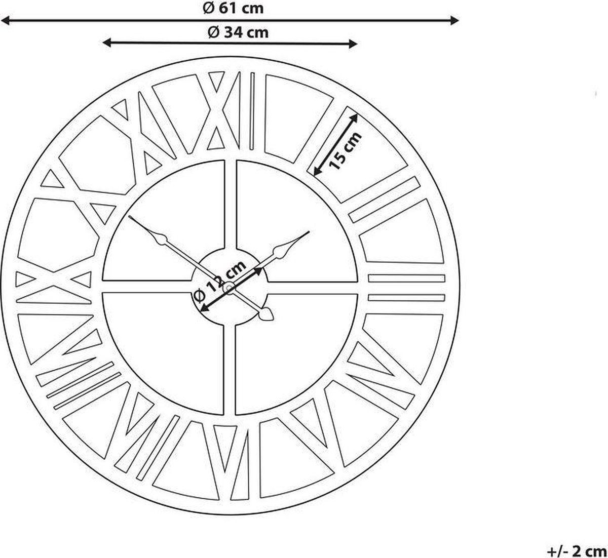Beliani Nottwil - Wandklok--ijzer - Goud