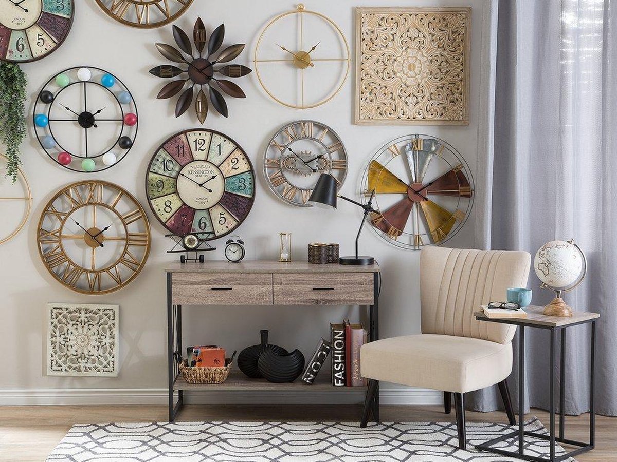 Beliani Nottwil - Wandklok--ijzer - Goud