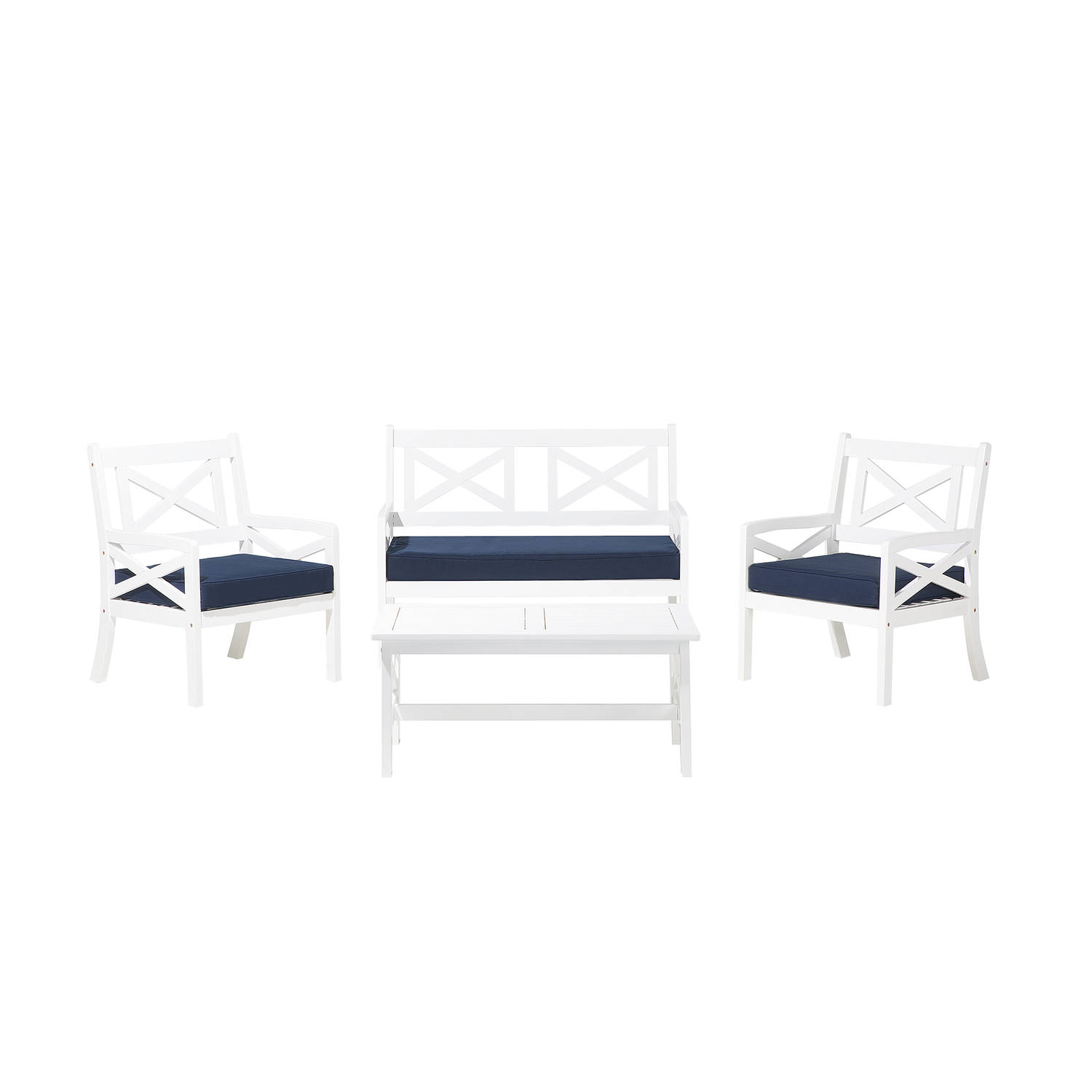 Beliani Baltic - Loungeset-wit-acaciahout