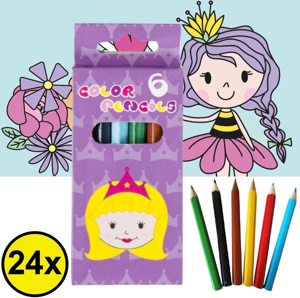 Decopatent ® Uitdeelcadeaus 24 Stuks 6-delige Prinsessen