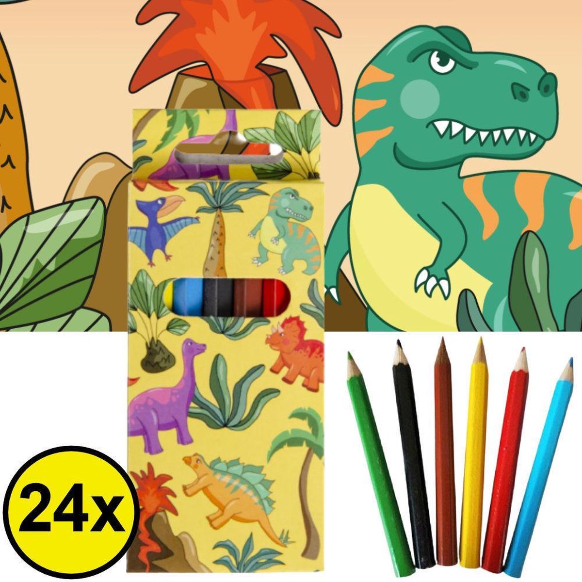 Decopatent ® Uitdeelcadeaus 24 Stuks 6-delige Dinosaurus