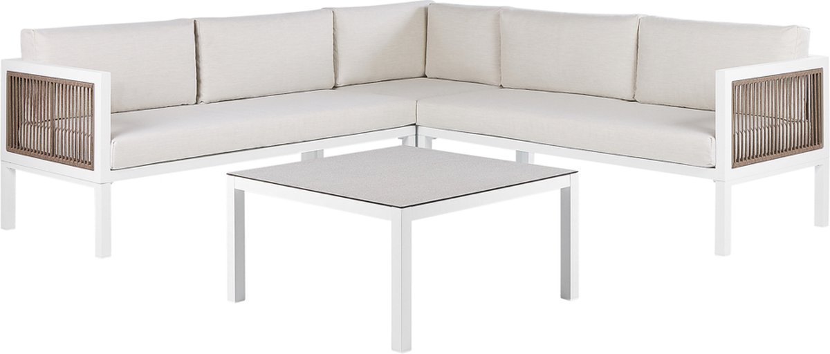 Beliani Borello - Loungeset-wit-aluminium