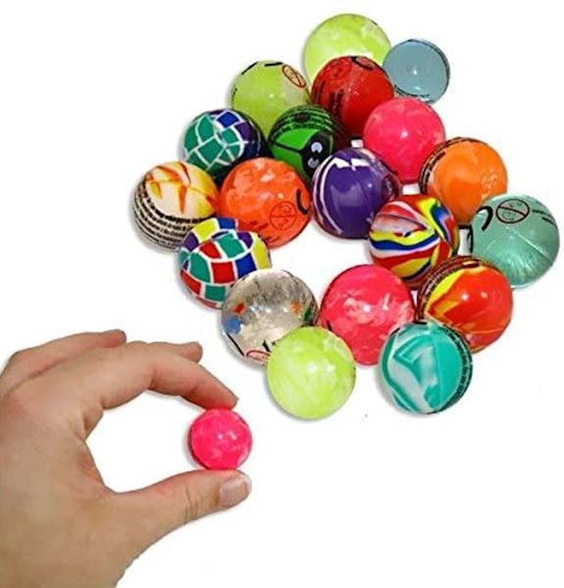 Decopatent ® Uitdeelcadeaus 100 Stuks Mix Stuiterballen Ø2.7 Cm -