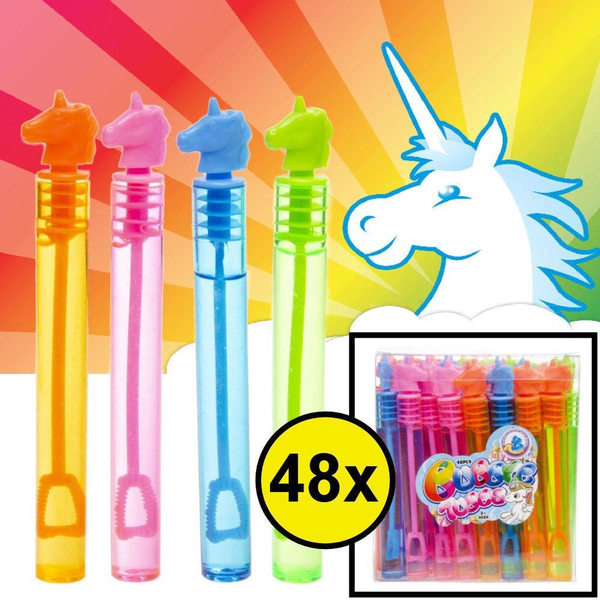 Decopatent ® Uitdeelcadeaus 48 Stuks Unicorn - Eenhoorn Bellenblaas