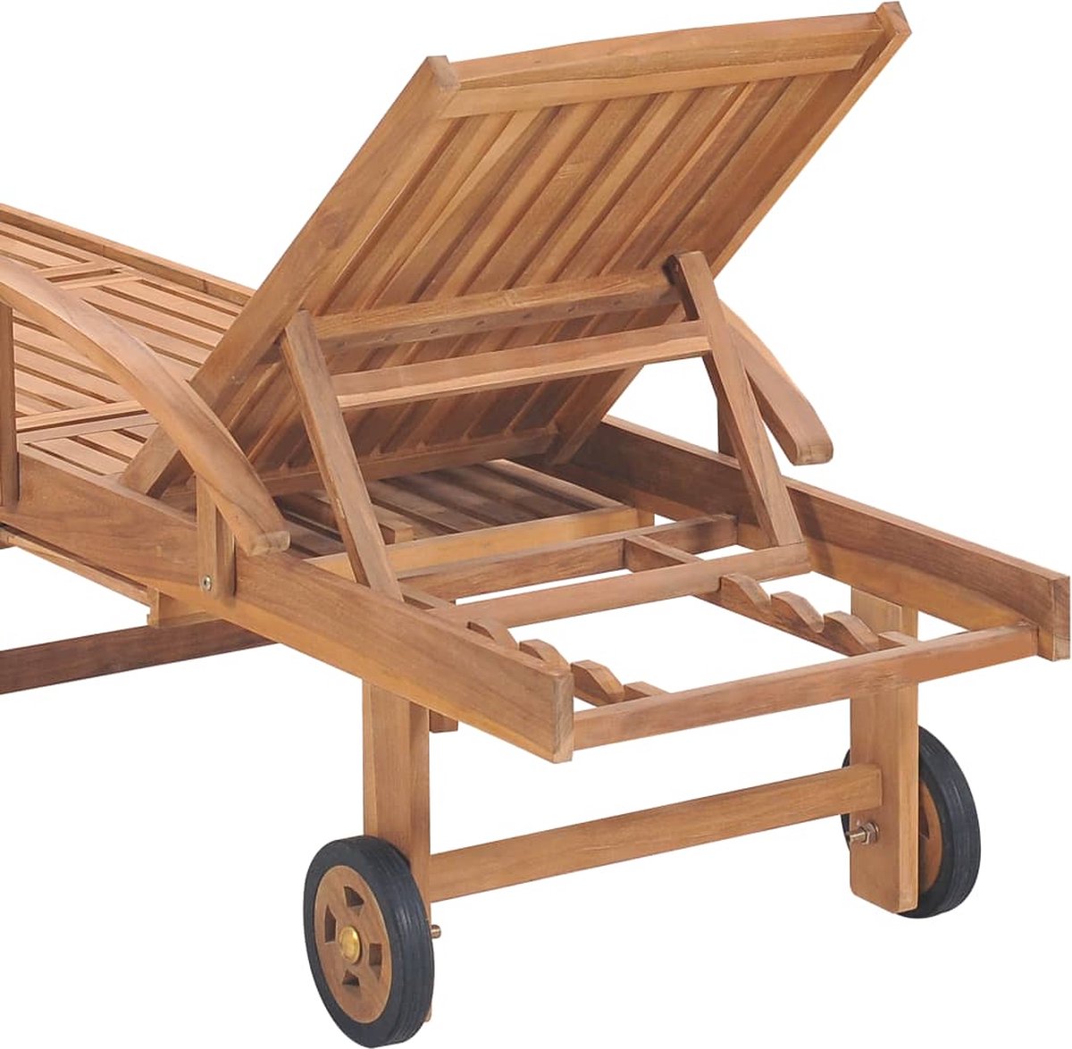 Vidaxl Ligbedden 2 St Met Heldere Kussens Massief Teakhout - Groen