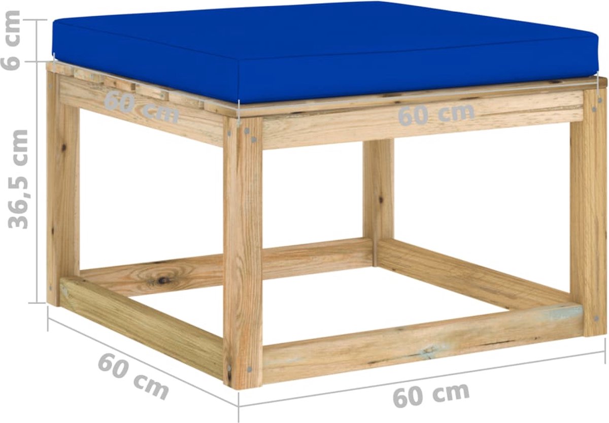 Vidaxl 11-delige Loungeset Met Kussens Geïmpregneerd Grenenhout - Blauw