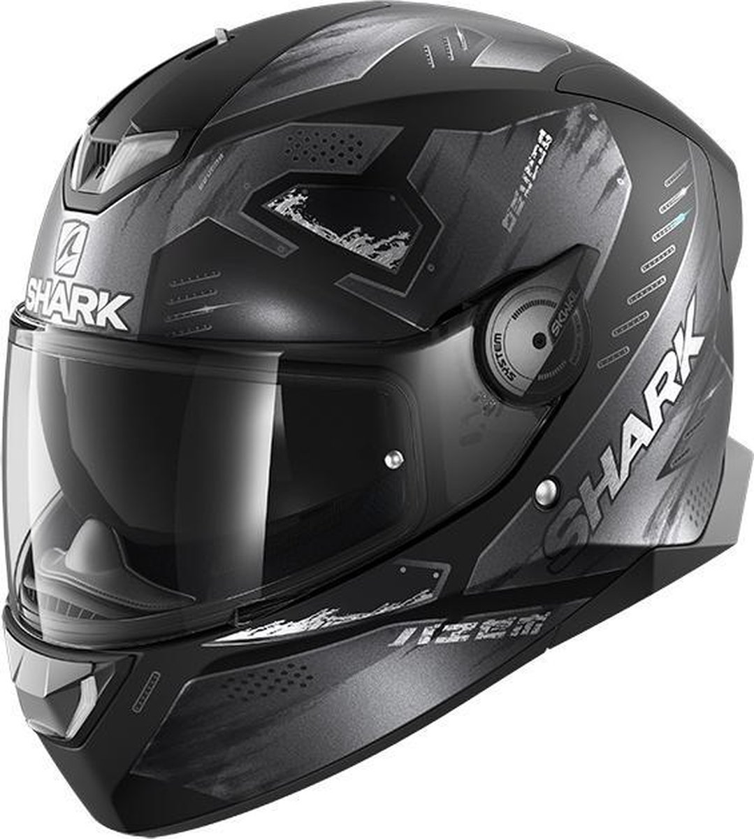 Shark Motorhelm Met Volledige Skwal 2.2 Venger + Bivakmuts - En Houtskoolgrijs - Negro