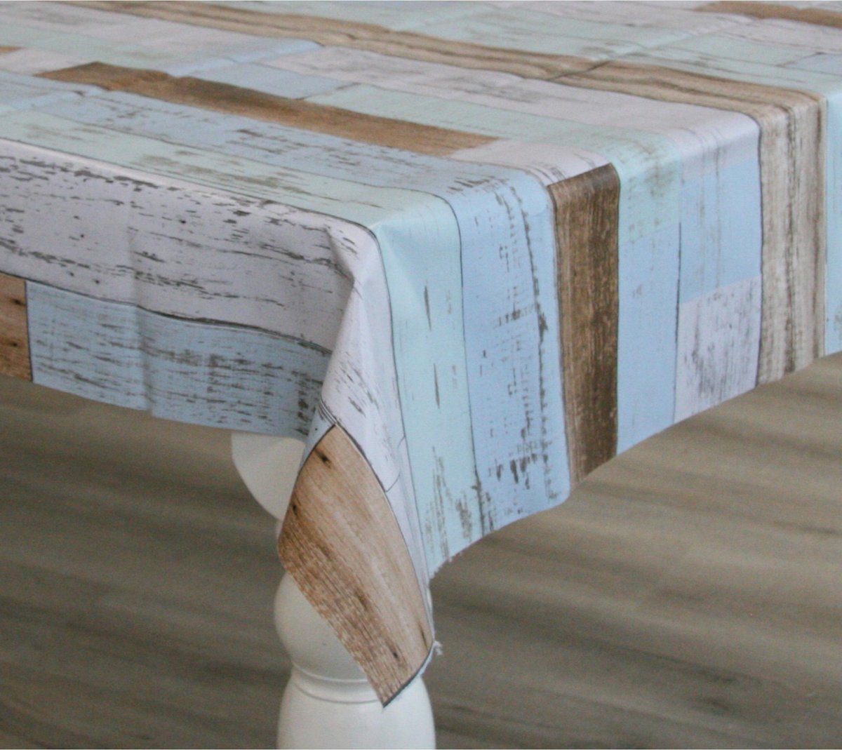 Bellatio Design Tafelzeil/tafelkleed Houten Planken Print 140 X 250 Cm - Tuintafelkleed