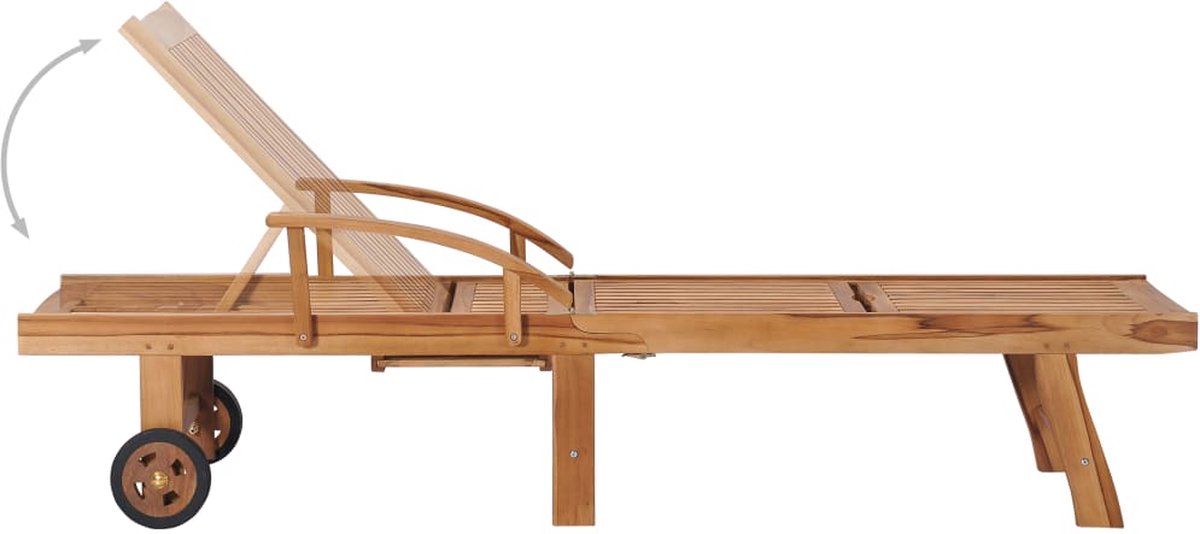 Vidaxl Ligbedden 2 St Met Crèmekleurige Kussens Massief Teakhout - Bruin