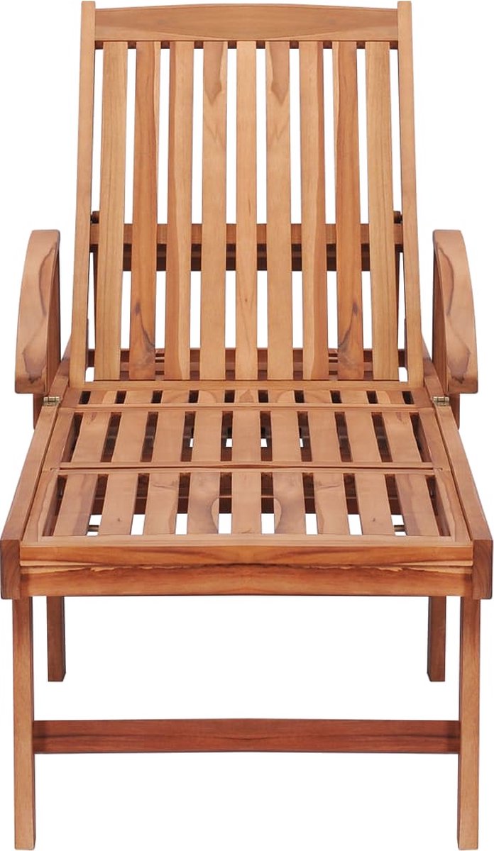 Vidaxl Ligbedden 2 St Met Crèmekleurige Kussens Massief Teakhout - Bruin