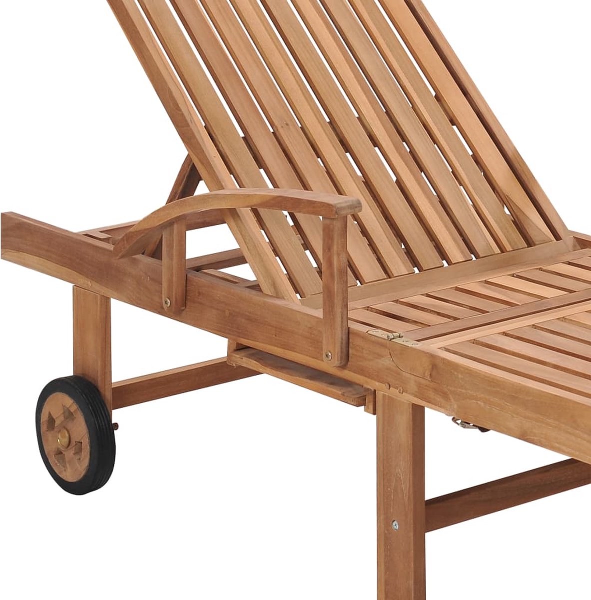 Vidaxl Ligbedden 2 St Met Crèmekleurige Kussens Massief Teakhout - Bruin