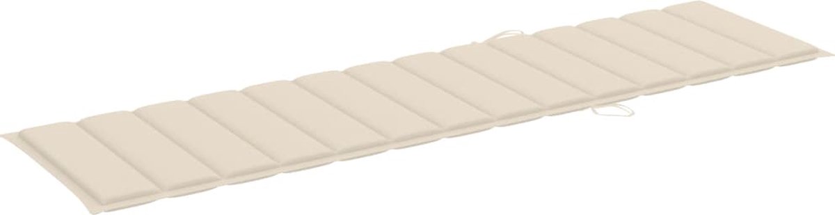 Vidaxl Ligbedden 2 St Met Crèmekleurige Kussens Massief Teakhout - Bruin