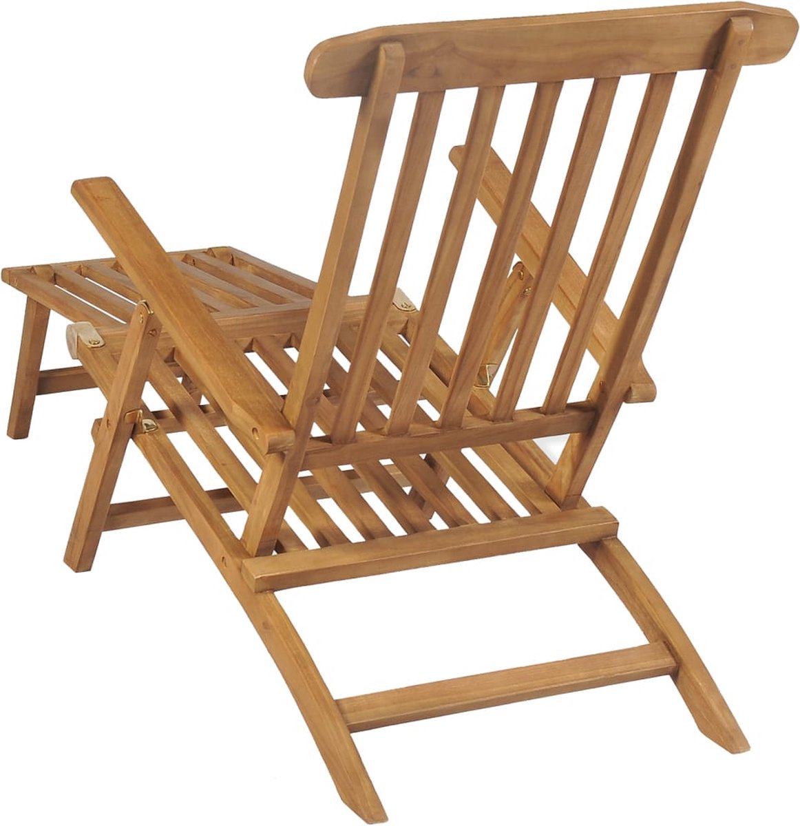 Vidaxl Ligstoelen 2 St Met Voetsteun Massief Teakhout - Bruin