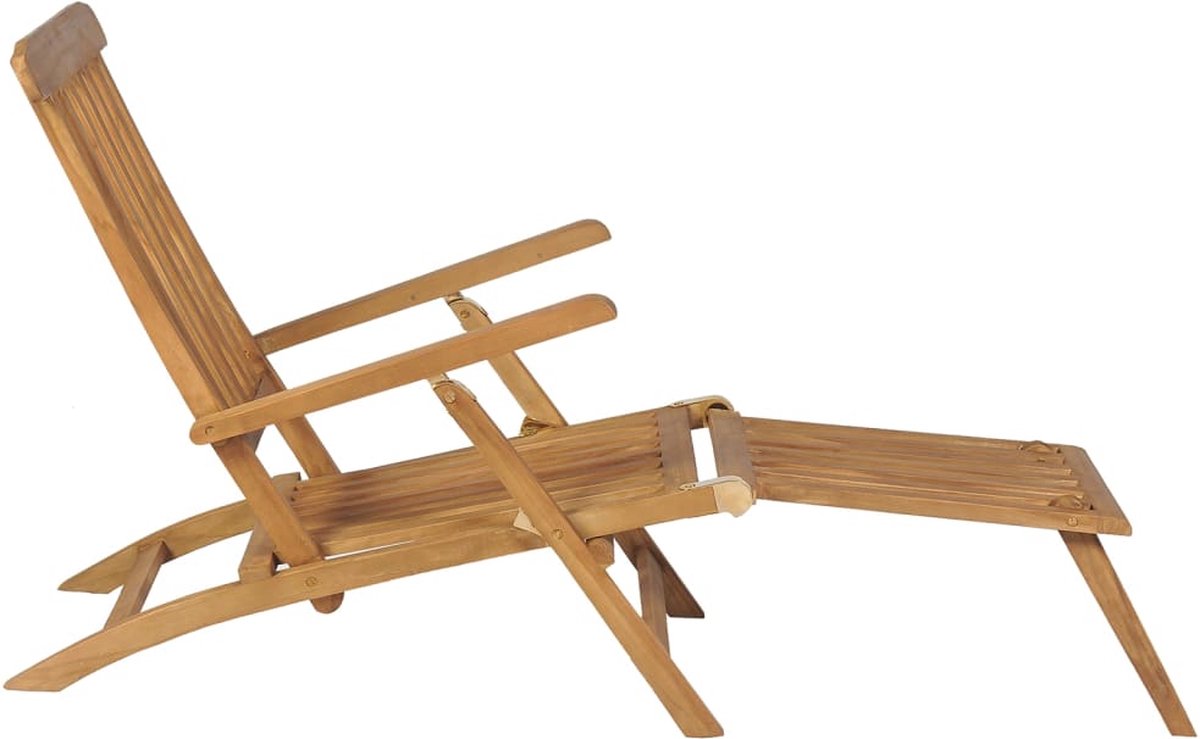 Vidaxl Ligstoelen 2 St Met Voetsteun Massief Teakhout - Bruin