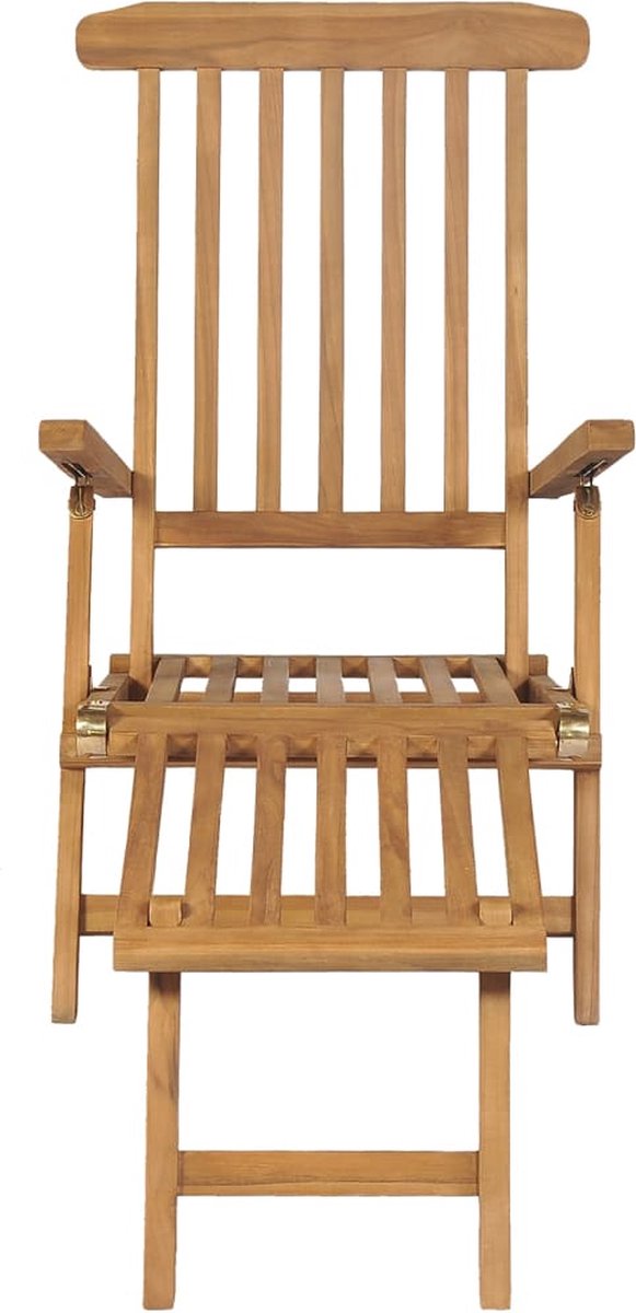 Vidaxl Ligstoelen 2 St Met Voetsteun Massief Teakhout - Bruin