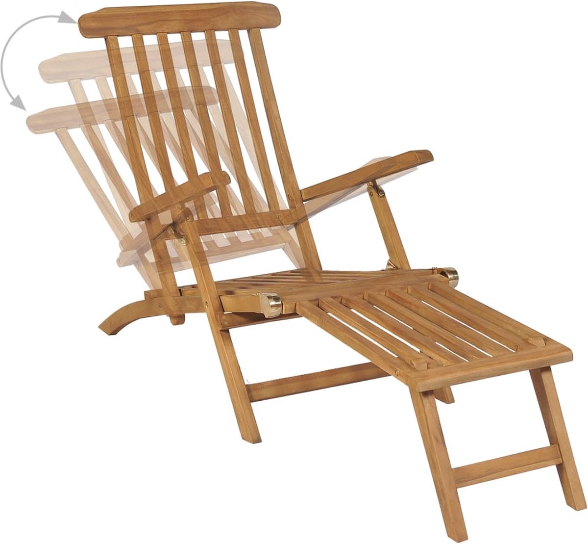 Vidaxl Ligstoelen 2 St Met Voetsteun Massief Teakhout - Bruin