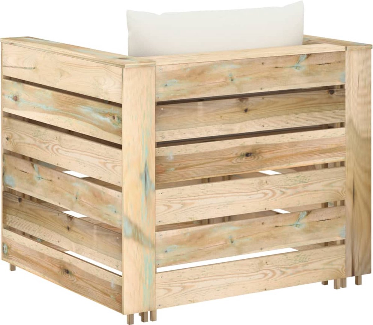 Vidaxl 2-delige Loungeset Met Kussens Geïmpregneerd Hout - Groen