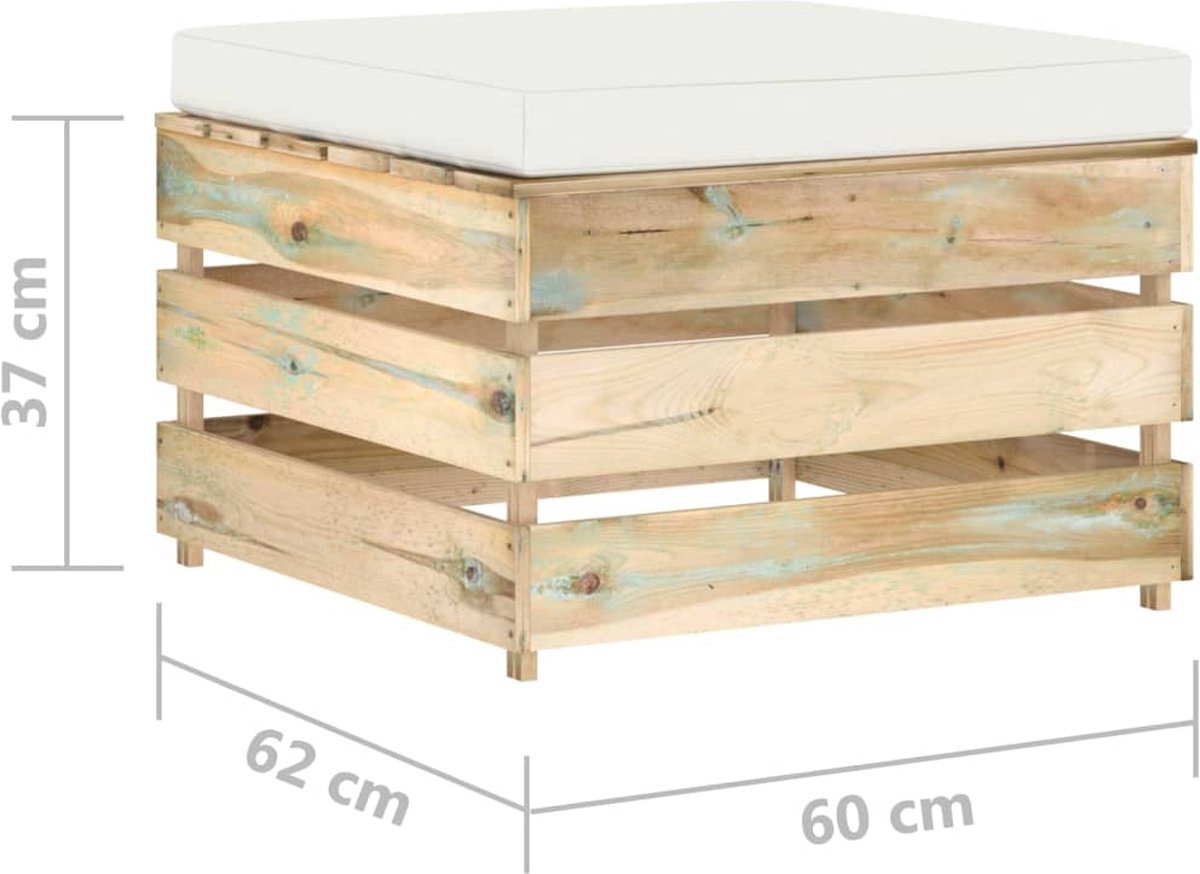 Vidaxl 2-delige Loungeset Met Kussens Geïmpregneerd Hout - Groen