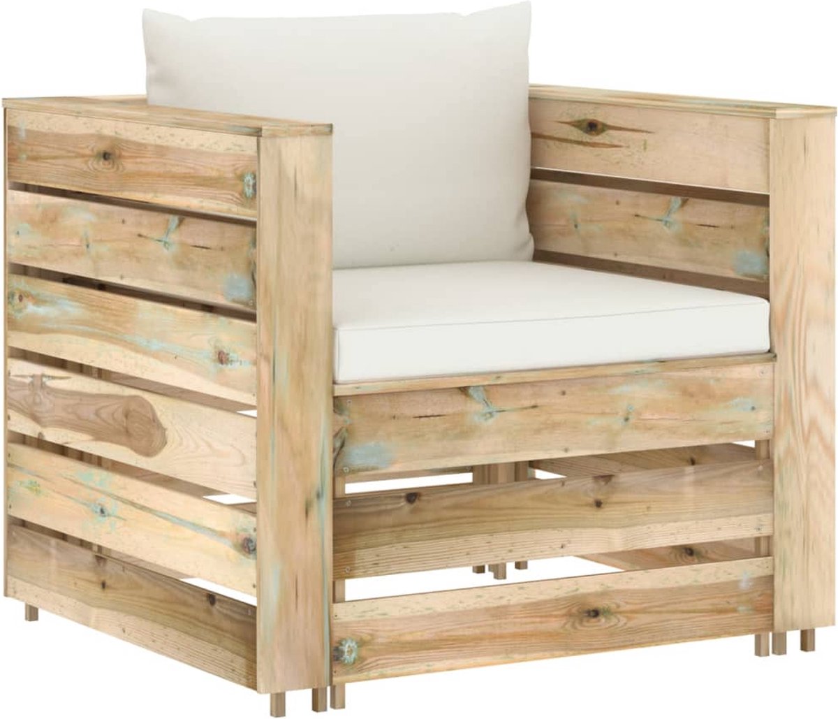 Vidaxl 2-delige Loungeset Met Kussens Geïmpregneerd Hout - Groen