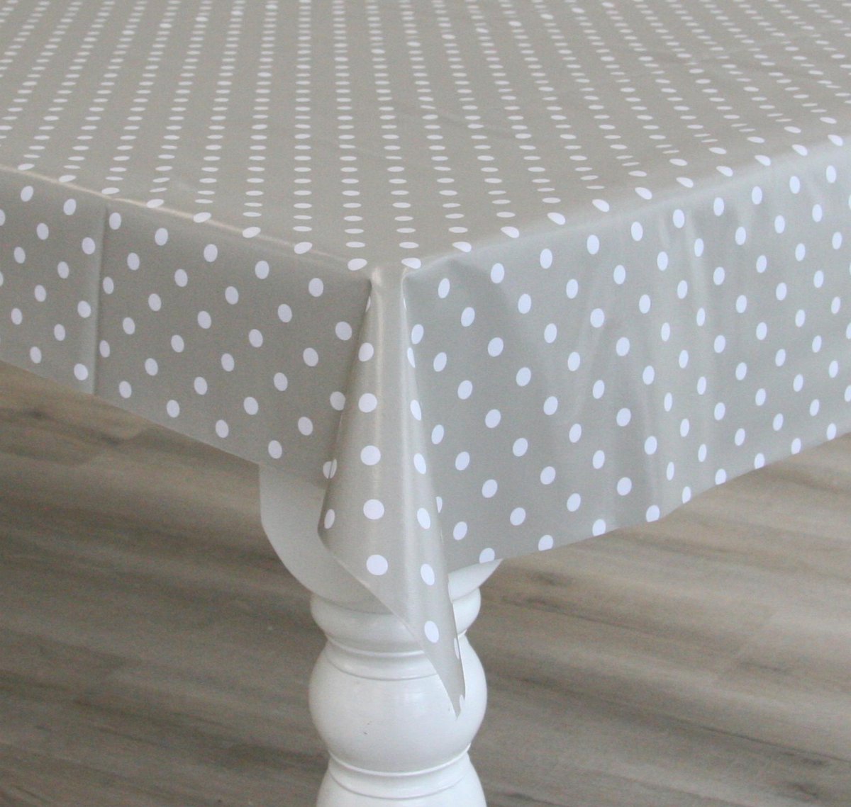 Bellatio Design Tafelzeil/tafelkleed Zilver Mette Stippen 140 X 300 Cm - Tuintafelkleed - Polkadot - Silver